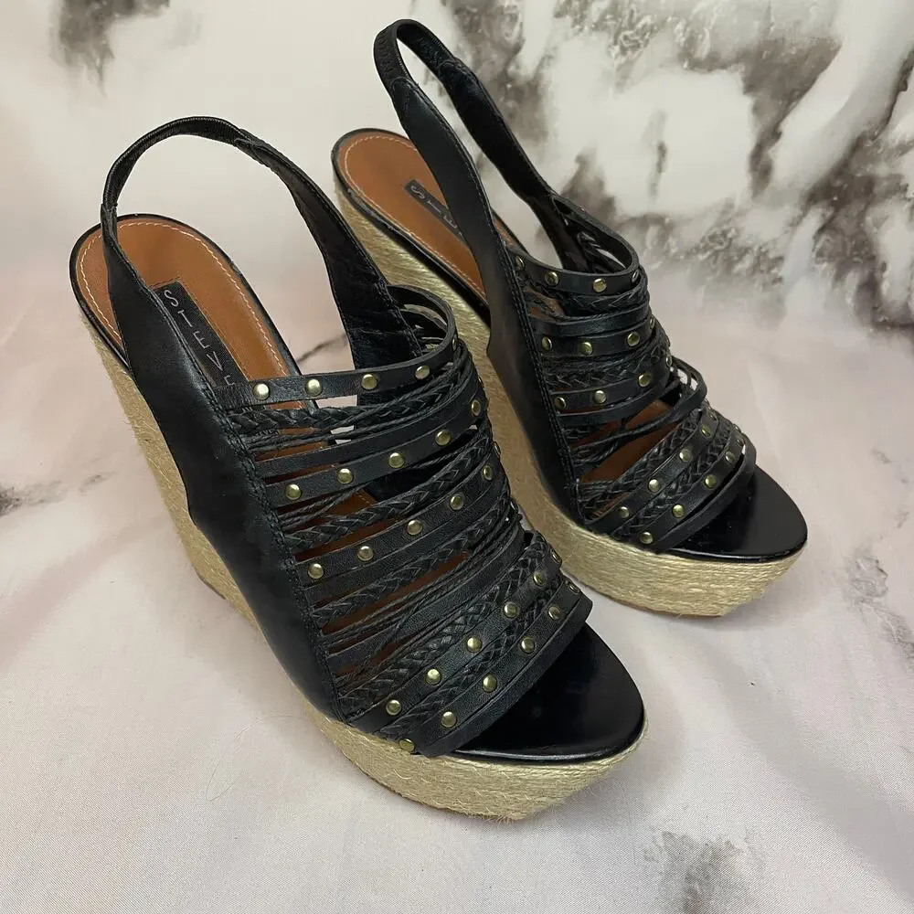 Steve by Steven Madden Breannaa Slingback Espadrille Wedge Sandals 9.5